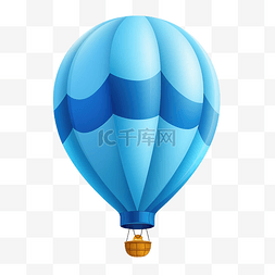 气球上飞翔的蓝色鸡蛋 PNG