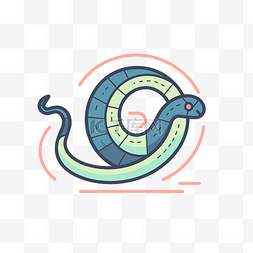 蛇线性插画矢量风格艺术插画