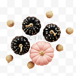 豪华黑色图片_柔和的粉红色平躺感恩节组合物上