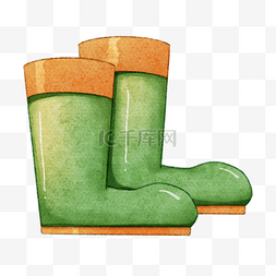 绿色橡胶雨鞋