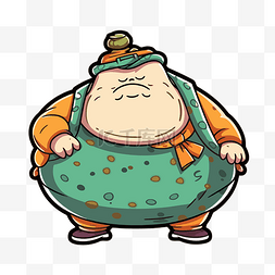 肥胖大肚子图片_一个大肚子的长方形人物，背景是