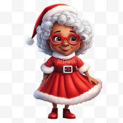 圣诞老人卡通头像图片_美国非洲克劳斯夫人站立卡通人物