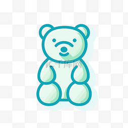 高清矢量小图标图片_白色背景上的绿色和蓝色小泰迪熊