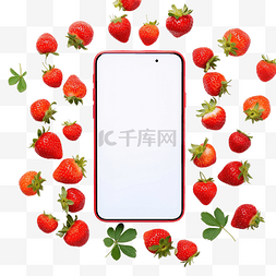 草莓优格冰沙图片_多彩草莓背景和手机壁纸