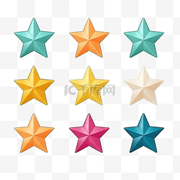 评论星星图片_3d 现实星级评级或客户星级反馈或