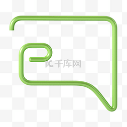 对话框气泡3d渲染绿色线条