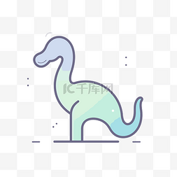 彩色背景中的恐龙形图标 向量