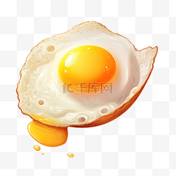 煎蛋水彩手绘图片_阳光面朝上的鸡蛋插画