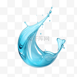 蓝色水滴背景图片_水滴飞溅隔离 3d 渲染