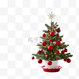 木制地板家居图片_厨房装饰中的圣诞树的圣诞节内部