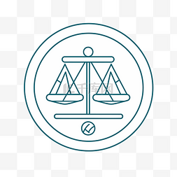 灰色背景上的线司法法标志符号 