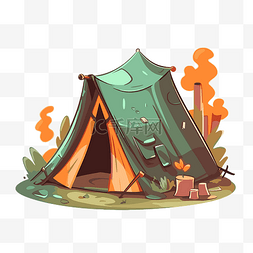 卡通树林背景图片_露營帳篷 向量