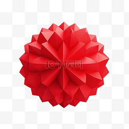红色卡片装饰图片_3d 红色纸球