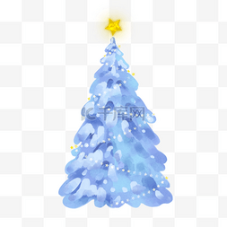 闪耀圣诞树图片_蓝色雪花圣诞树