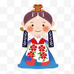 韩国新年祝贺传统服饰人物