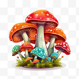 明亮积极图片_神奇的七彩蘑菇