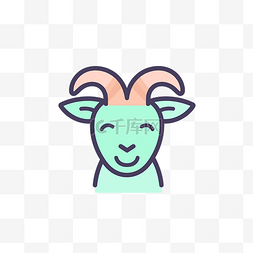 个人软件的山羊脸图标 向量