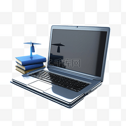 laptop education 3d 插图