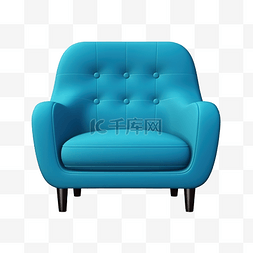 椅子简单图片_蓝色沙发舒适椅子装饰