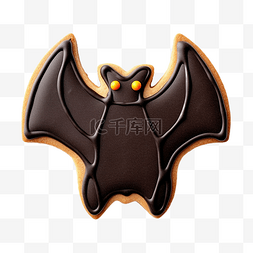 蝙蝠形状的新鲜万圣节姜饼