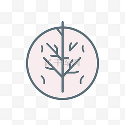 圆圈细图片_圆圈中的细树线图标 向量