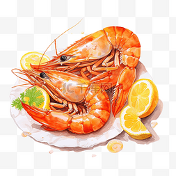 虾美食图片_熟虾海鲜画