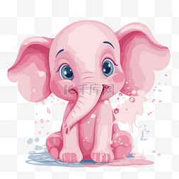 粉紅色的大象 向量