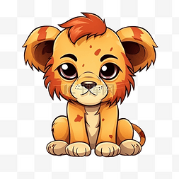 狮子悲伤的脸卡通可爱