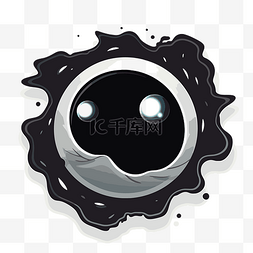眼睛贴图图片_黑色和灰色的洞有一只卡通眼睛，