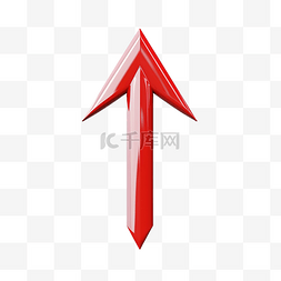計算機图片_3d 渲染红色箭头指针