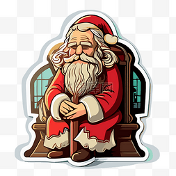 圣诞老人坐在椅子上剪贴画 向量