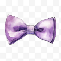 礼物领带图片_水彩领结紫色