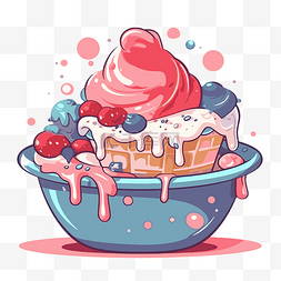 一碗冰淇淋 向量