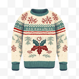 带有冬季报价的圣诞针织毛衣，用