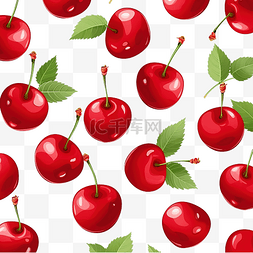 无缝的樱桃图案红色水果