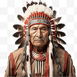 原住民图片_面向前方的美洲原住民印第安酋长