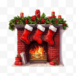 圣诞雪标签图片_圣诞壁炉 圣诞袜
