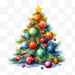 鲜明的色彩图片_帶球的聖誕樹