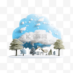 雨雪纷飞图片_雨雪天气3D渲染