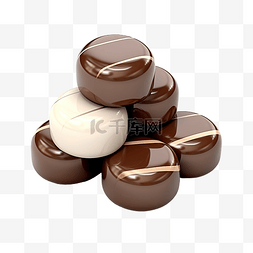 巧克力糖果 3d 插图