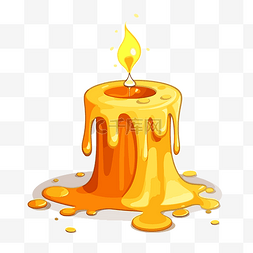 融化的蜡烛剪贴画卡通蜂蜜蜡烛插
