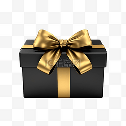 结婚周年纪念日图片_逼真的黑色开放式礼品盒，带有金