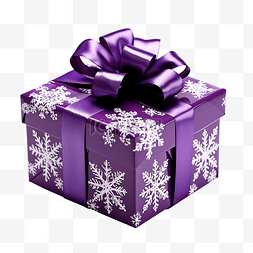 有雪花的紫色礼品盒