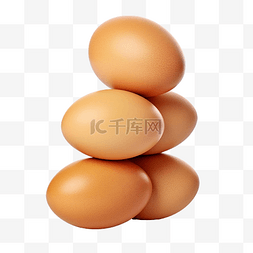 四个鸡蛋图片_四个新鲜的棕色鸡蛋在堆栈或堆中