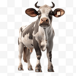 吉祥物牛的图片_用于图形资产 Web 演示或其他的 3D 