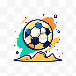足球与图片_白色背景中的足球与彩色飞溅 向