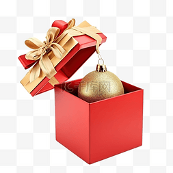 打开的礼品盒图片_打开有圣诞装饰品和空纸的礼品盒