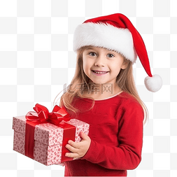 家庭红色图片_可爱的小女孩穿着红色圣诞老人服