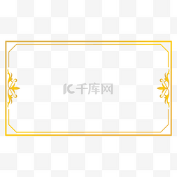 相框几何图片_金色简约精致边框