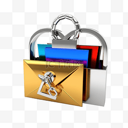 量图片_电子邮件锁定信封挂锁安全级别的